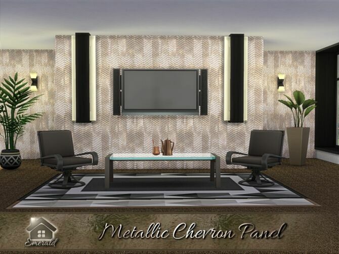 sims 4 cc metallic chevron panel by emerald 3