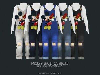 Mickey Jeans Overalls At Redheadsims Sims 4 CC