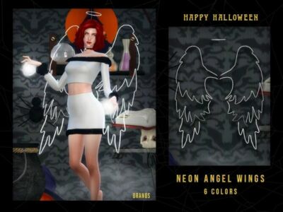 Neon Angel Wings By Oranostr Sims 4 CC