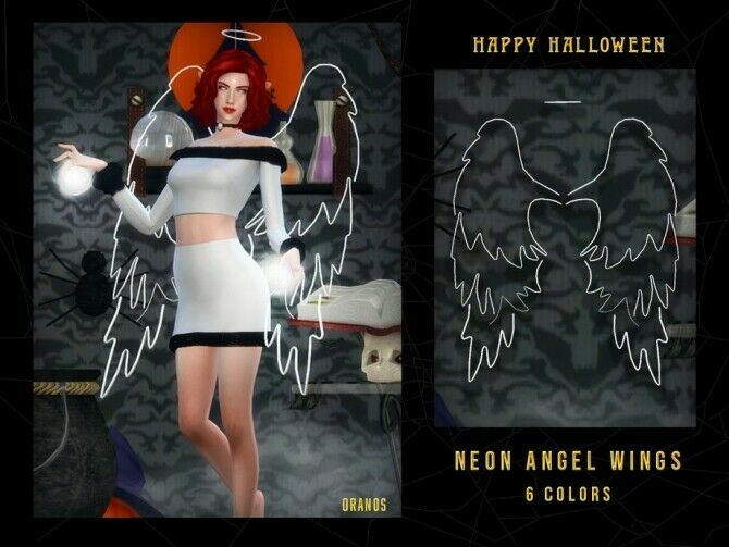 sims 4 cc neon angel wings by oranostr 2