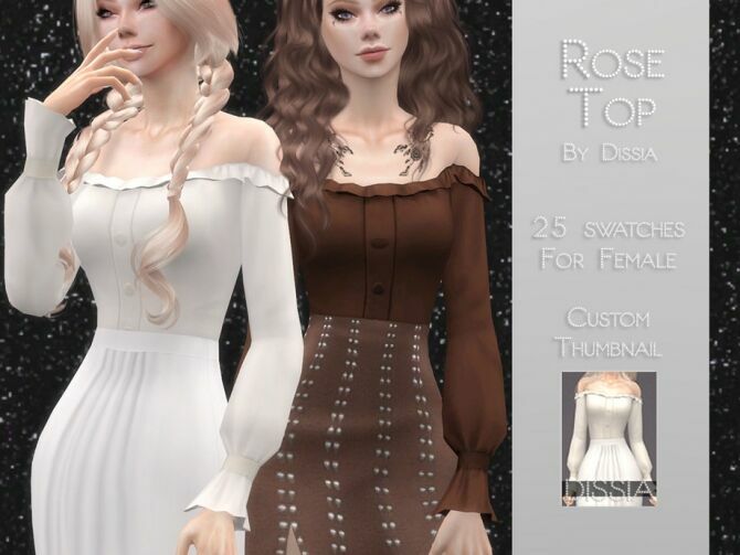 Rose TOP By Dissia Sims 4 CC