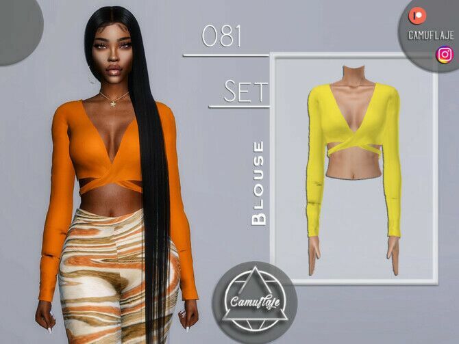 sims 4 cc set 081 blouse by camuflaje 2