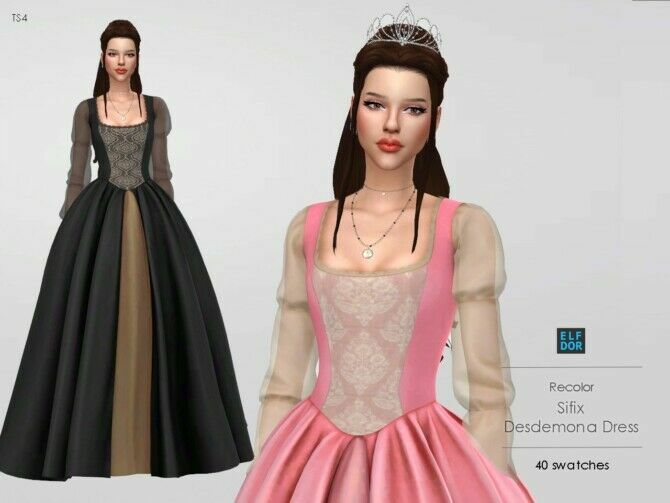 sims 4 cc sifix desdemona dress at elfdor sims 2