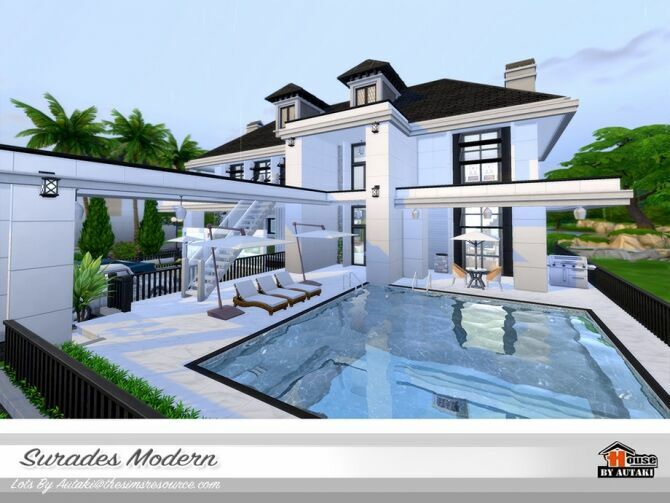 sims 4 cc surades modern house nocc by autaki 3