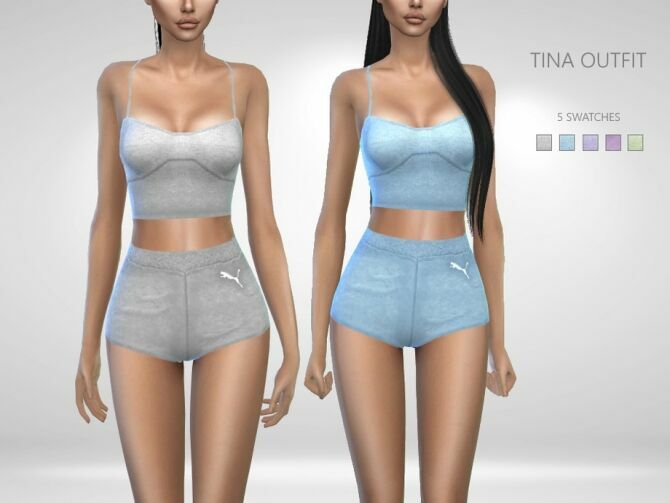 Tina Sporty Outfit By Puresim Sims 4 CC