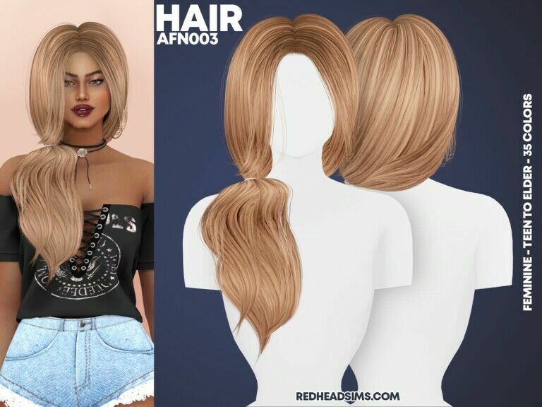 AF Hair N003 At Redheadsims Sims 4 CC