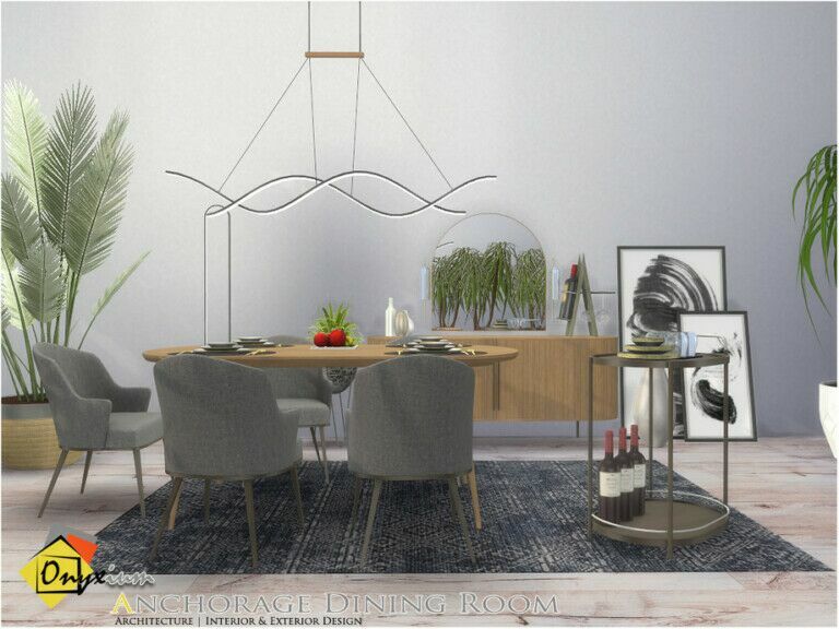 Anchorage Dining Room By Onyxium Sims 4 CC