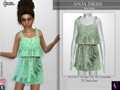 Anja Dress By Katpurpura Sims 4 CC