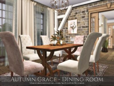 Autumn Grace Dining Room By Rirann Sims 4 CC