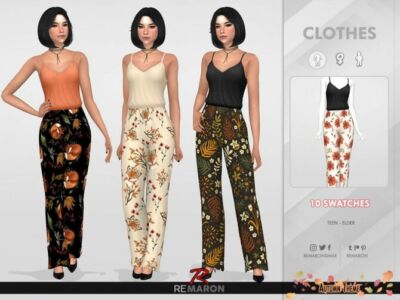 Autumn Jumpsuits For Women 01 By Remaron Sims 4 CC