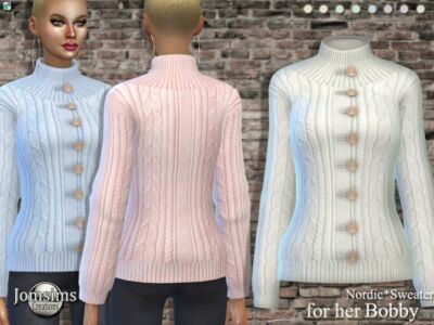 Bobby Sweater For HER By Jomsims Sims 4 CC