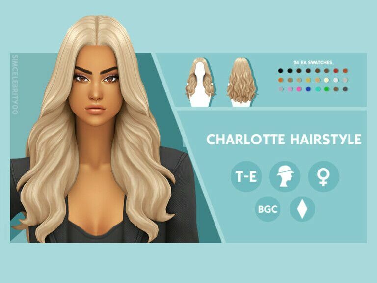 Charlotte Hair By Simcelebrity00 Sims 4 CC