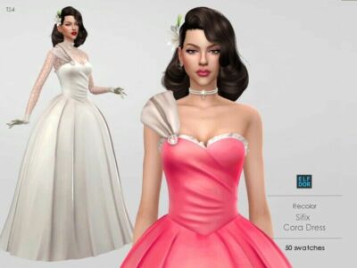 Cora Dress RC At Elfdor Sims Sims 4 CC