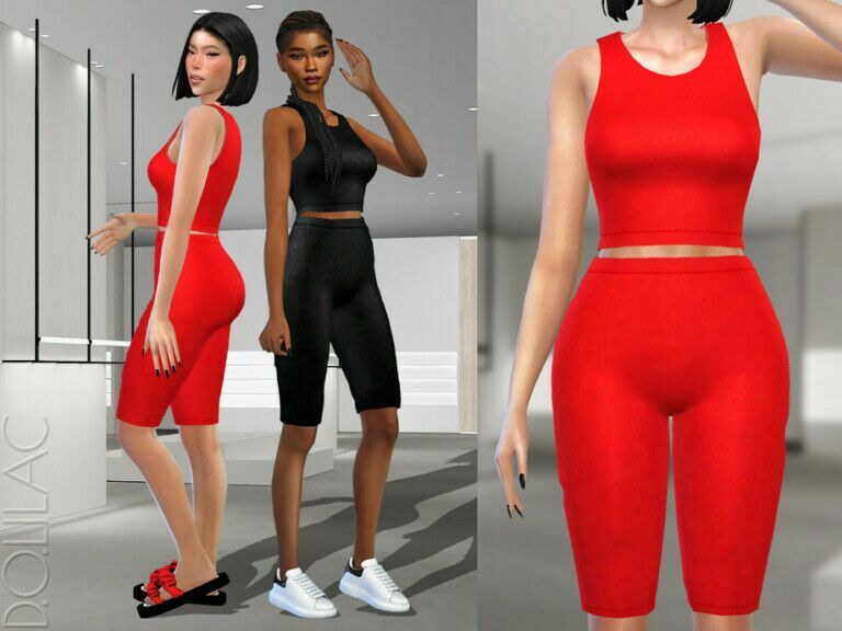 Crop Biker Shorts [SET] DO333 By D.o.lilac Sims 4 CC