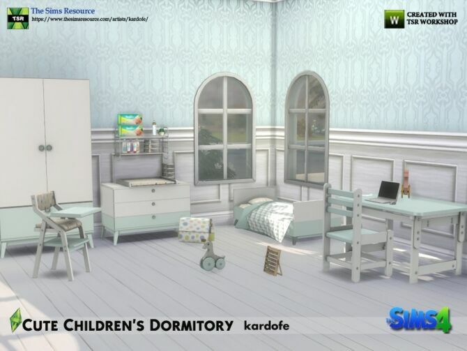 sims 4 cc cute childrens dormitory by kardofe 2