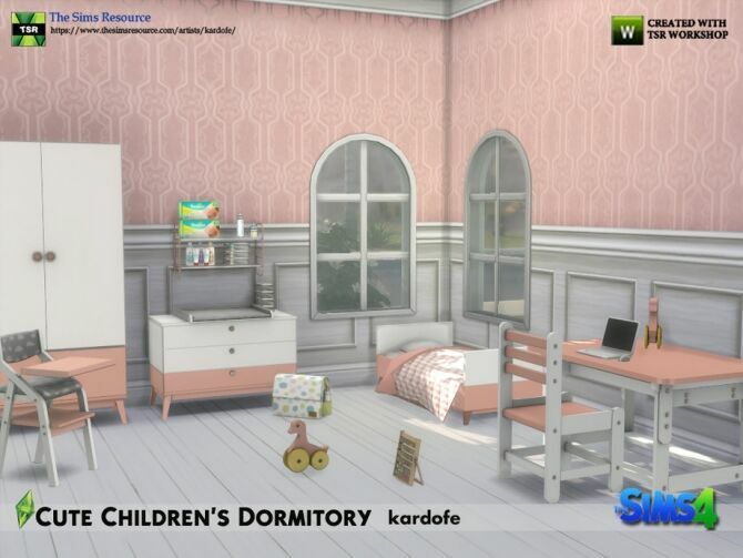 sims 4 cc cute childrens dormitory by kardofe 3