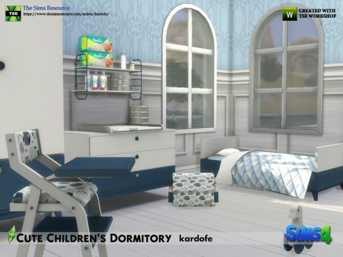 sims 4 cc cute childrens dormitory by kardofe 4