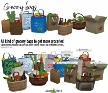 Grocery Bags At Around The Sims 4 Sims 4 CC