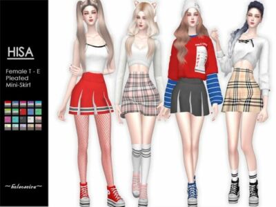 Hisa Pleated Mini Skirt By Helsoseira Sims 4 CC