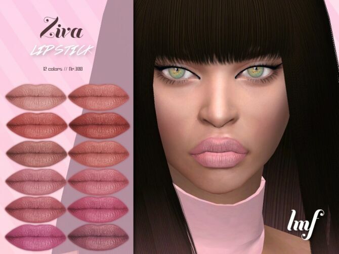 IMF Ziva Lipstick N.300 By Izziemcfire Sims 4 CC