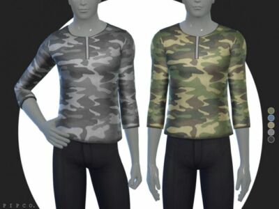 James Camo TOP By Pipco Sims 4 CC