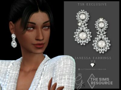 Janessa Earrings V2 By Glitterberryfly Sims 4 CC