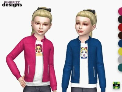 Junior Jacket & TEE By Pinkfizzzzz Sims 4 CC