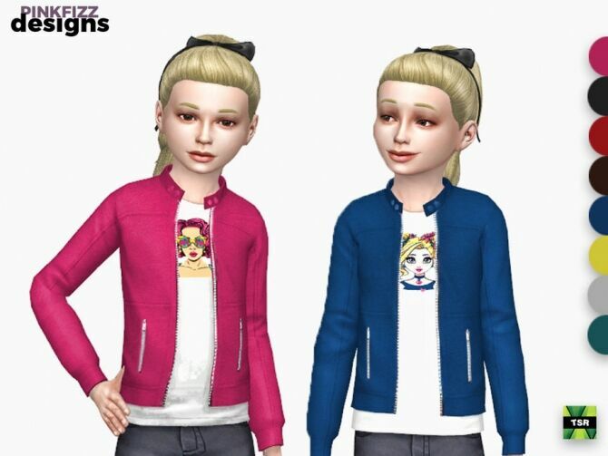 Junior Jacket & TEE By Pinkfizzzzz Sims 4 CC