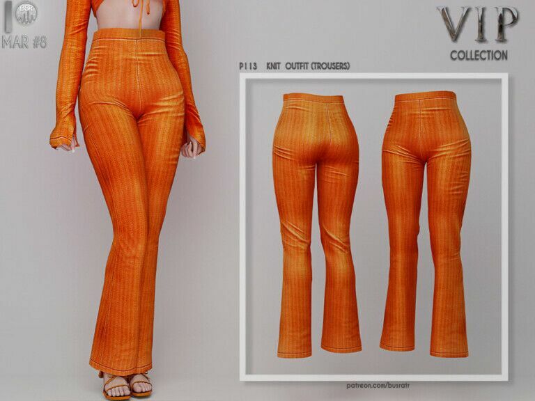 Knit Outfit (Trousers) P113 By Busra-Tr Sims 4 CC