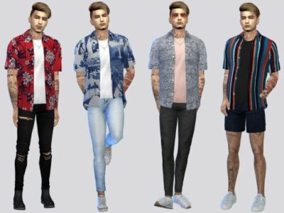 Large Open Shirts By Mclaynesims Sims 4 CC