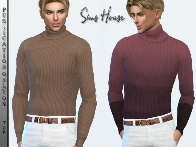 Men’s Turtleneck Tucked Into Pants By Sims House Sims 4 CC