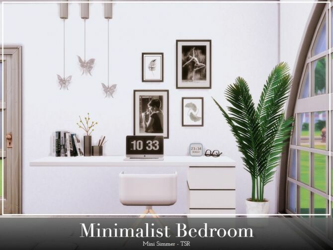 sims 4 cc minimalist bedroom by mini simmer 2