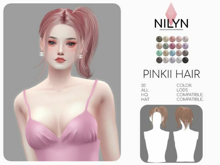 Pinkii Hair By Nilyn Sims 4 CC