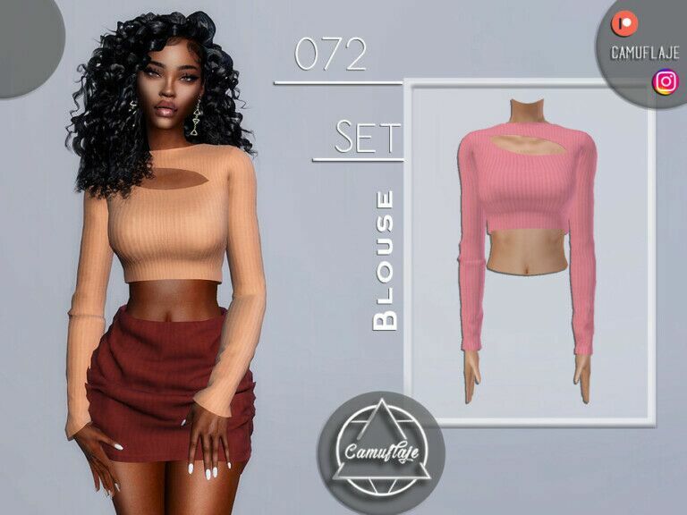 SET 072 – Blouse By Camuflaje Sims 4 CC