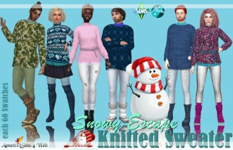 Snowy Escape Knitted Sweater At Annett’s Sims 4 Welt Sims 4 CC