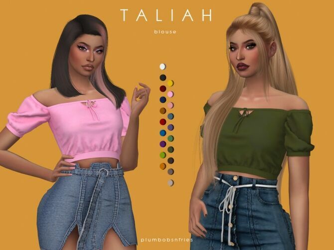 Taliah Blouse By Plumbobs N Fries Sims 4 CC