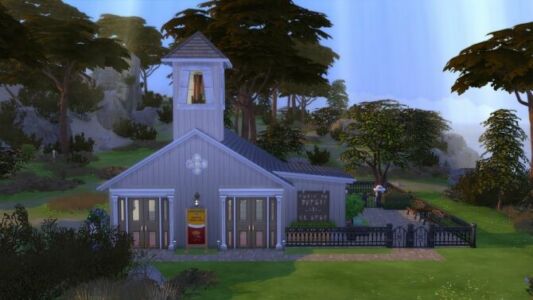 The Little Chapel Unique Home By Alilona Sims 4 CC