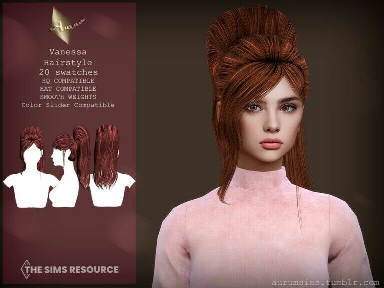 Vanessa High Ponytail Hair By Aurummusik Sims 4 CC