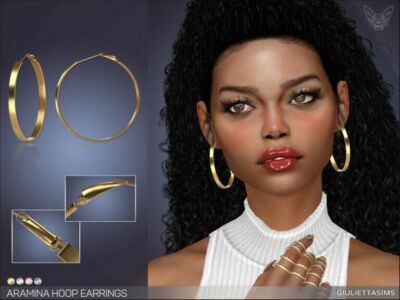 Aramina Hoop Earrings By Feyona Sims 4 CC