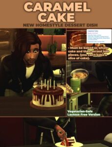 Caramel Cake – NEW Custom Recipe By Robinklocksley Sims 4 CC