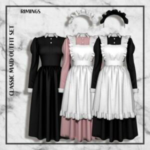 Classic Maid Outfit SET At Rimings Sims 4 CC