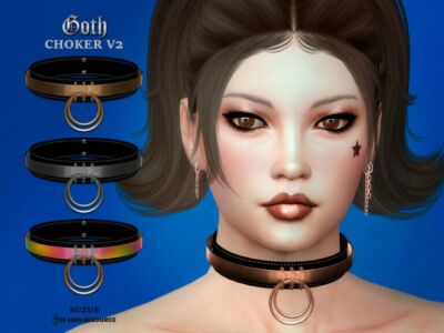 Goth V2 Choker By Suzue Sims 4 CC