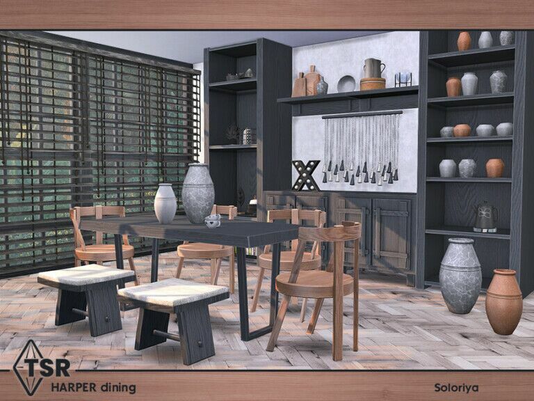 sims 4 cc harper dining by soloriya 2