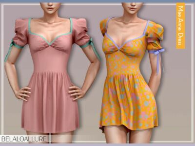 MAE Anne Dress By Belal1997 Sims 4 CC