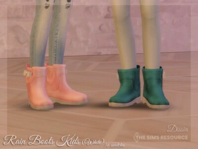 Rain Boots Kids (White) By Dissia Sims 4 CC