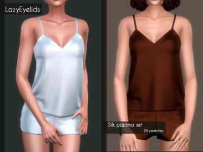 Silk Pajama SET At Lazyeyelids Sims 4 CC
