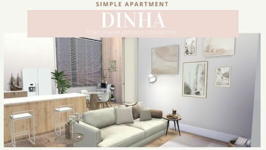 Simple Apartment At Dinha Gamer Sims 4 CC