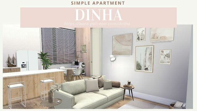 Simple Apartment At Dinha Gamer Sims 4 CC