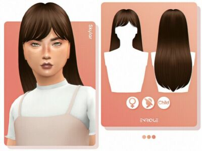 Skylar Hairstyle (Child Version) By Enriques4 Sims 4 CC