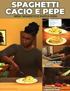 Spaghetti Cacio E Pepe – NEW Custom Recipe By Robinklocksley Sims 4 CC